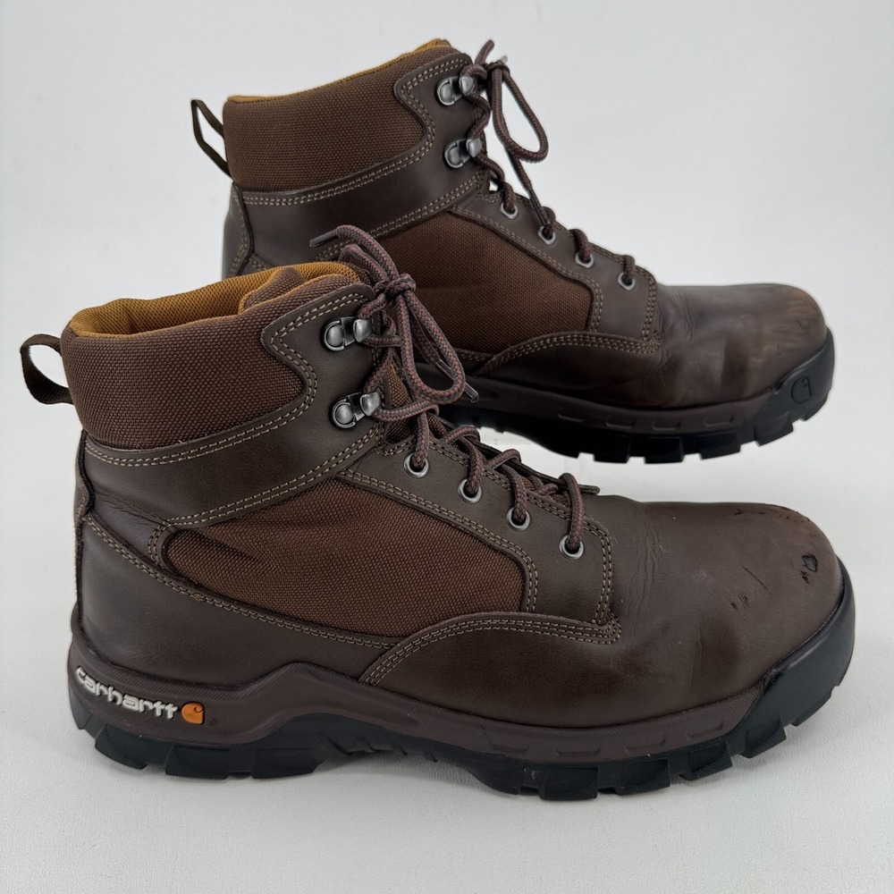 Carhartt‎ Rugged Flex 6 Inch Work Boots MENS Brown Leather Lace Up Steel Toe 13